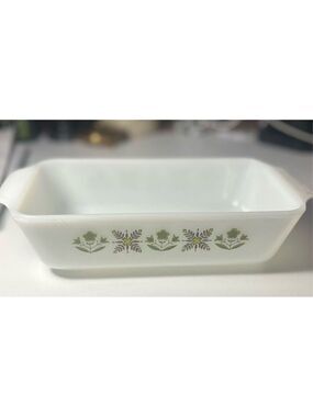 Anchor Hocking Fire King 441 1 quart baking dish sparkly Vintage Meadow Green